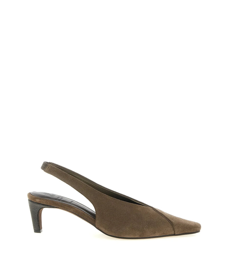Brunello Cucinelli Pumps in gray, Calfskin Leather