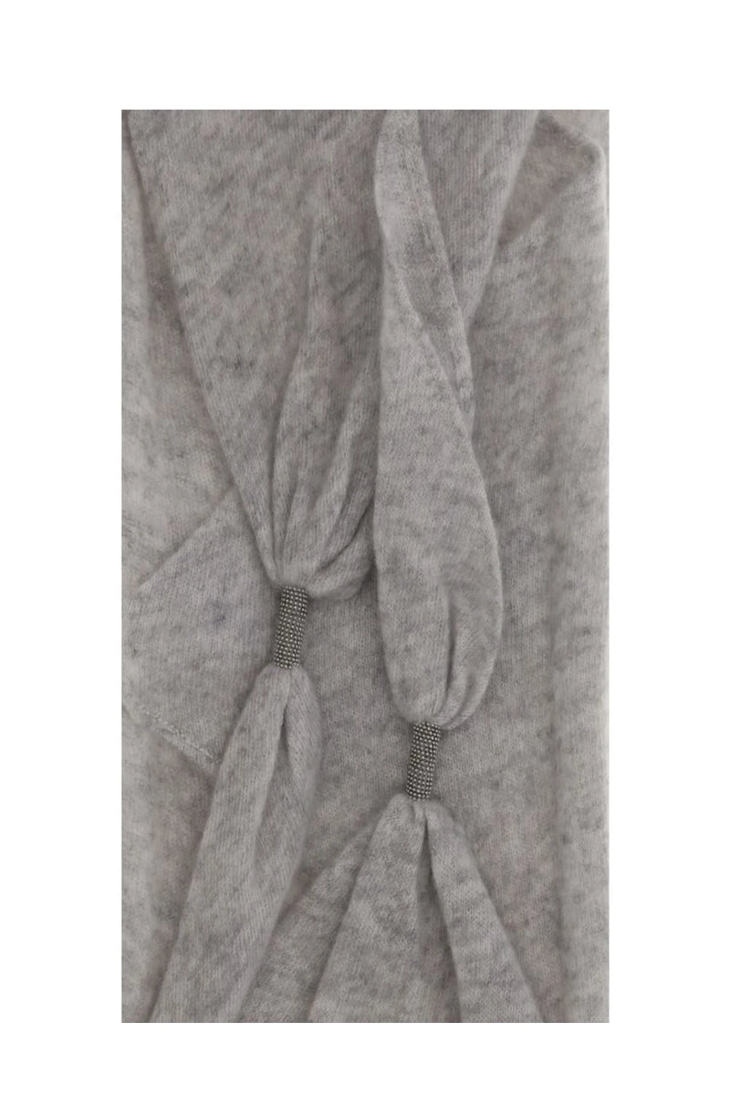 Brunello Cucinelli Scarves & Shawl in gray, Kashmir — view 3