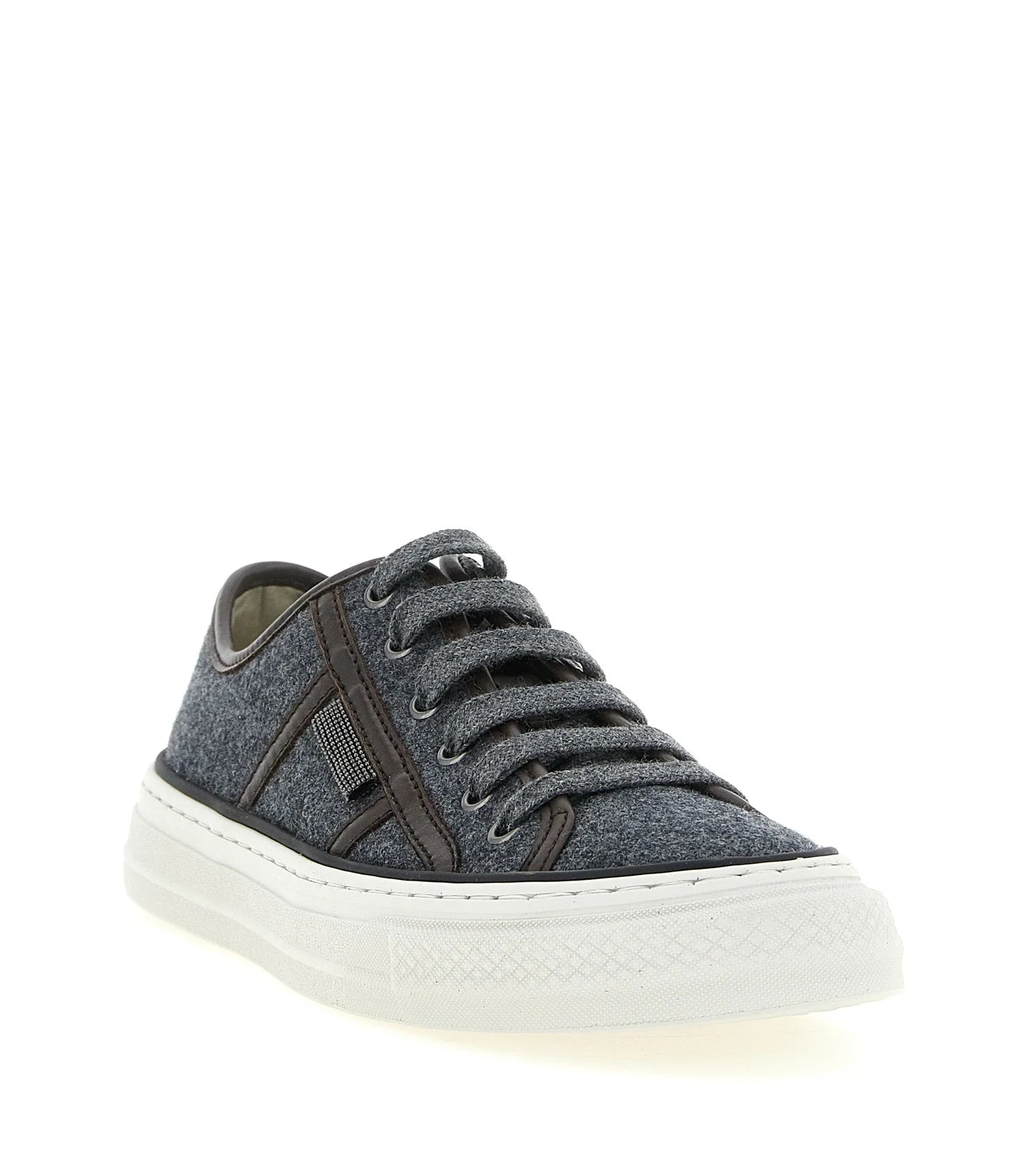 Brunello Cucinelli Sneakers in gray, Virgin Wool — view 2