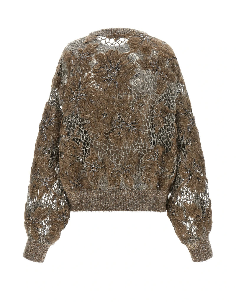Brunello Cucinelli Sweater in beige, Mohair Wool — view 3