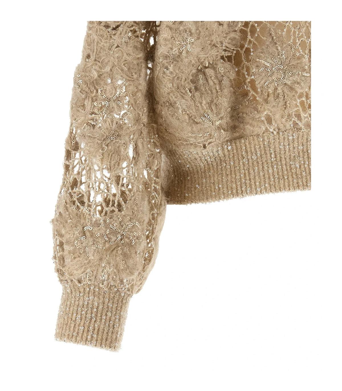 Brunello Cucinelli Sweater in beige, Mohair Wool — view 4