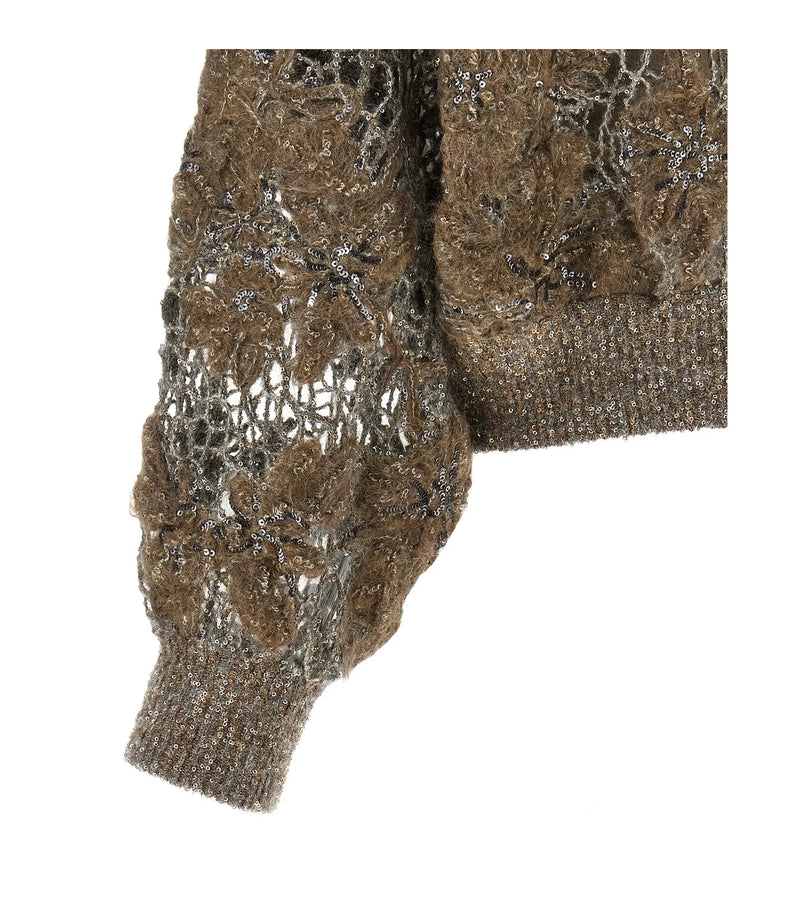 Brunello Cucinelli Sweater in beige, Mohair Wool — view 5
