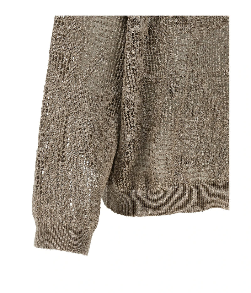 Brunello Cucinelli Sweater in brown, Linen — view 4