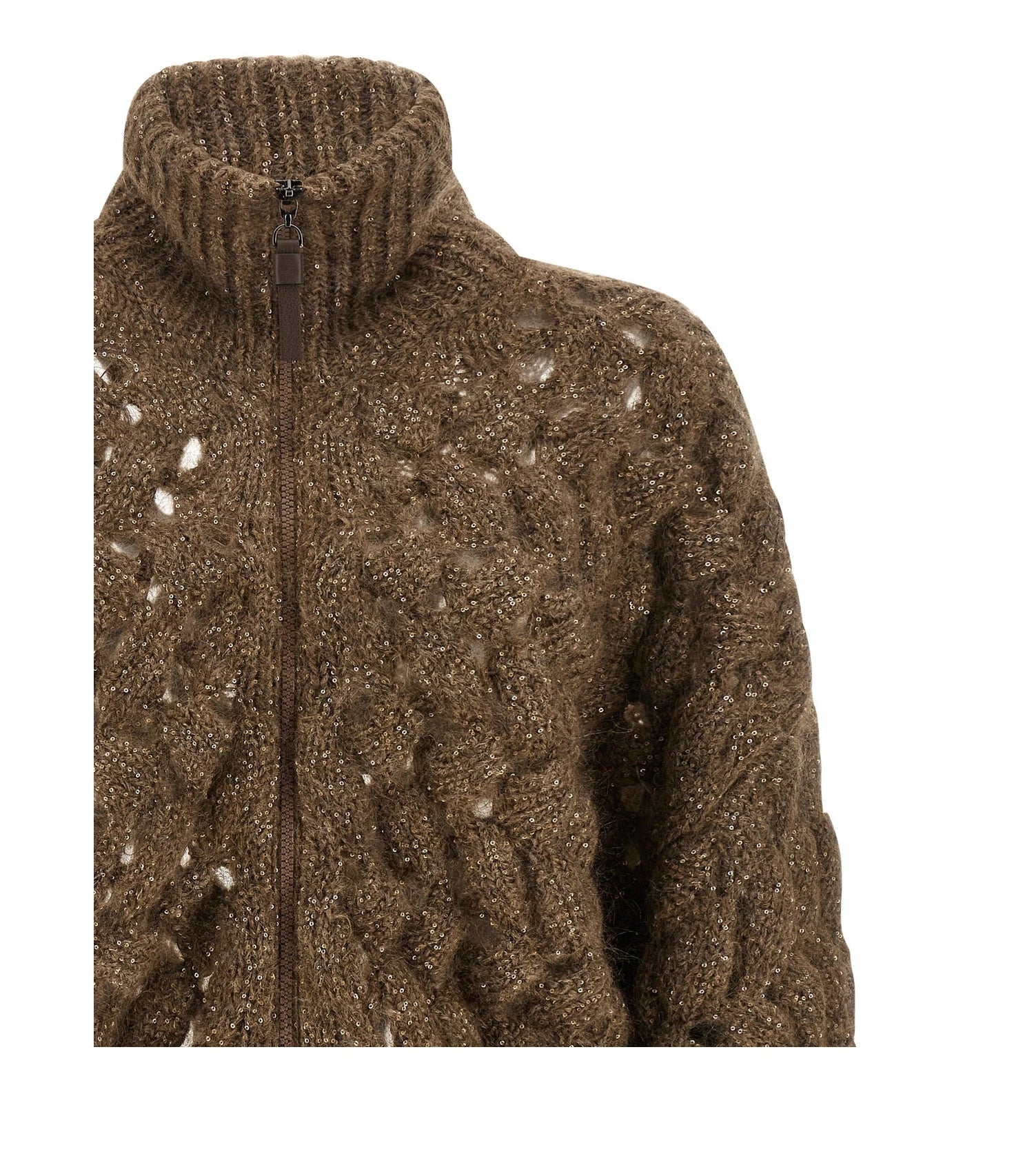Brunello Cucinelli Sweater in brown, Mohair Wool — view 3