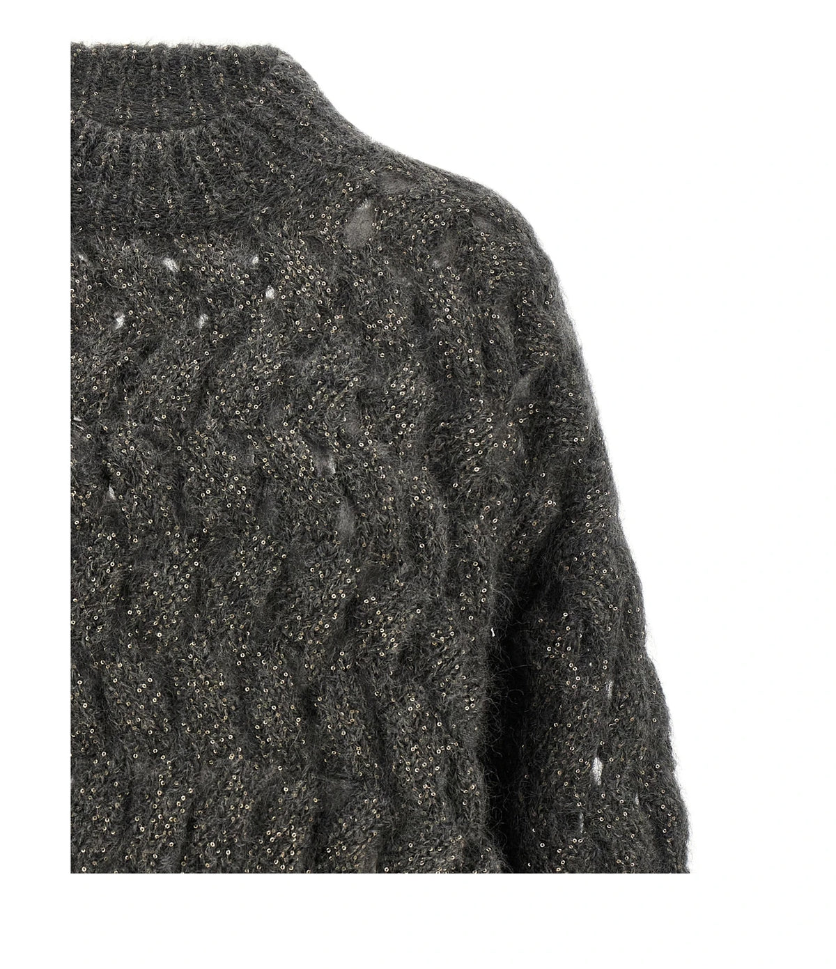 Brunello Cucinelli Sweater in gray, Mohair Wool — view 3