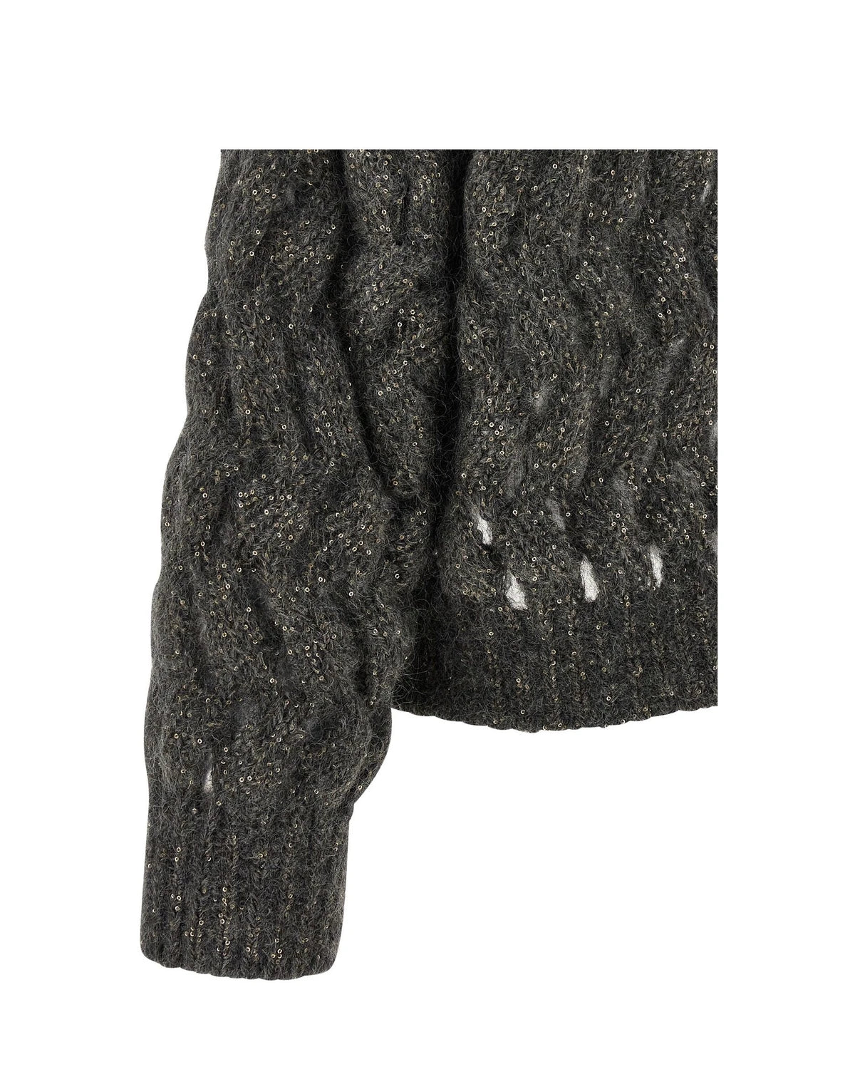 Brunello Cucinelli Sweater in gray, Mohair Wool — view 4
