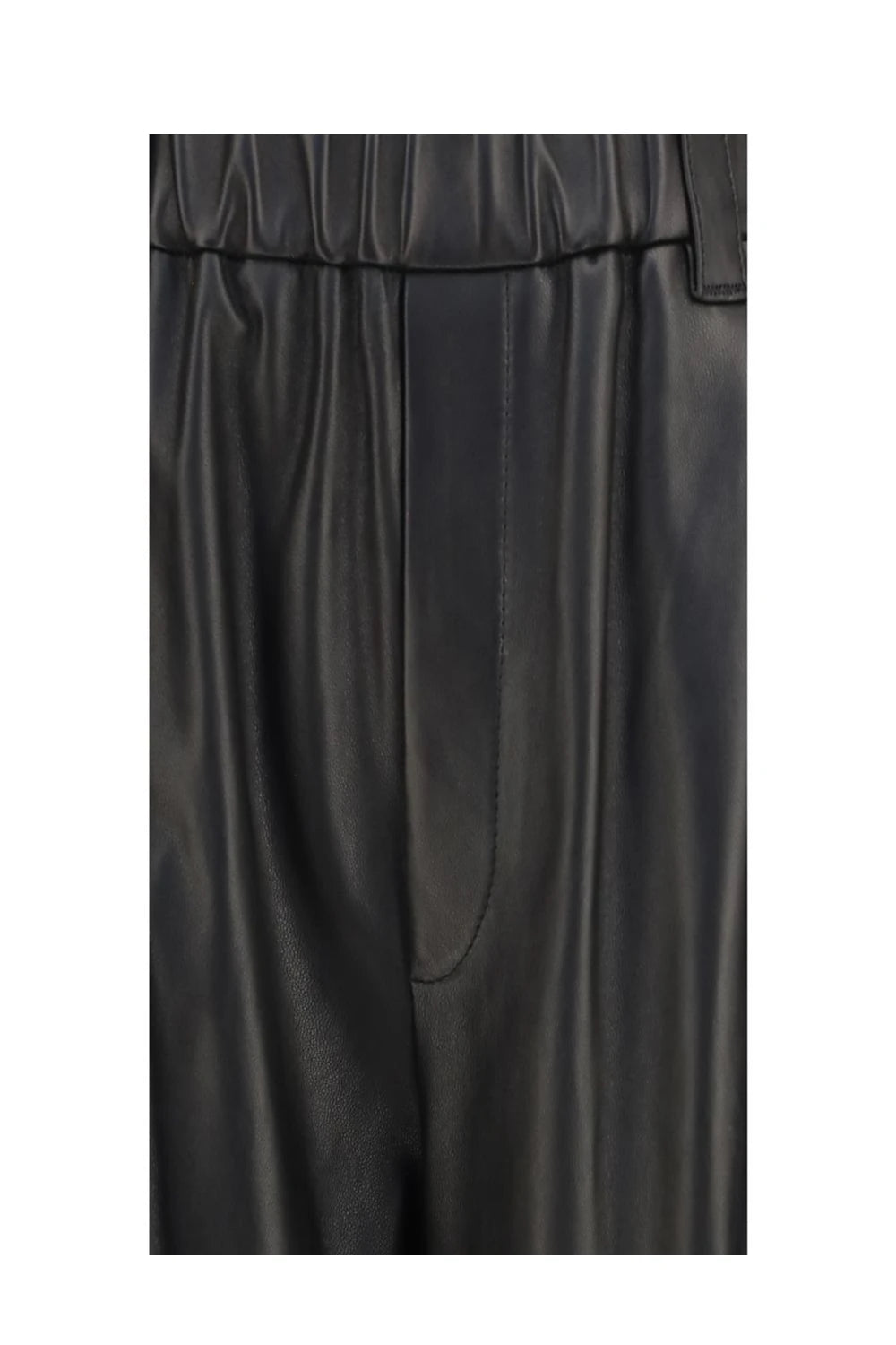 Brunello Cucinelli Trouser in black, Leather — view 3