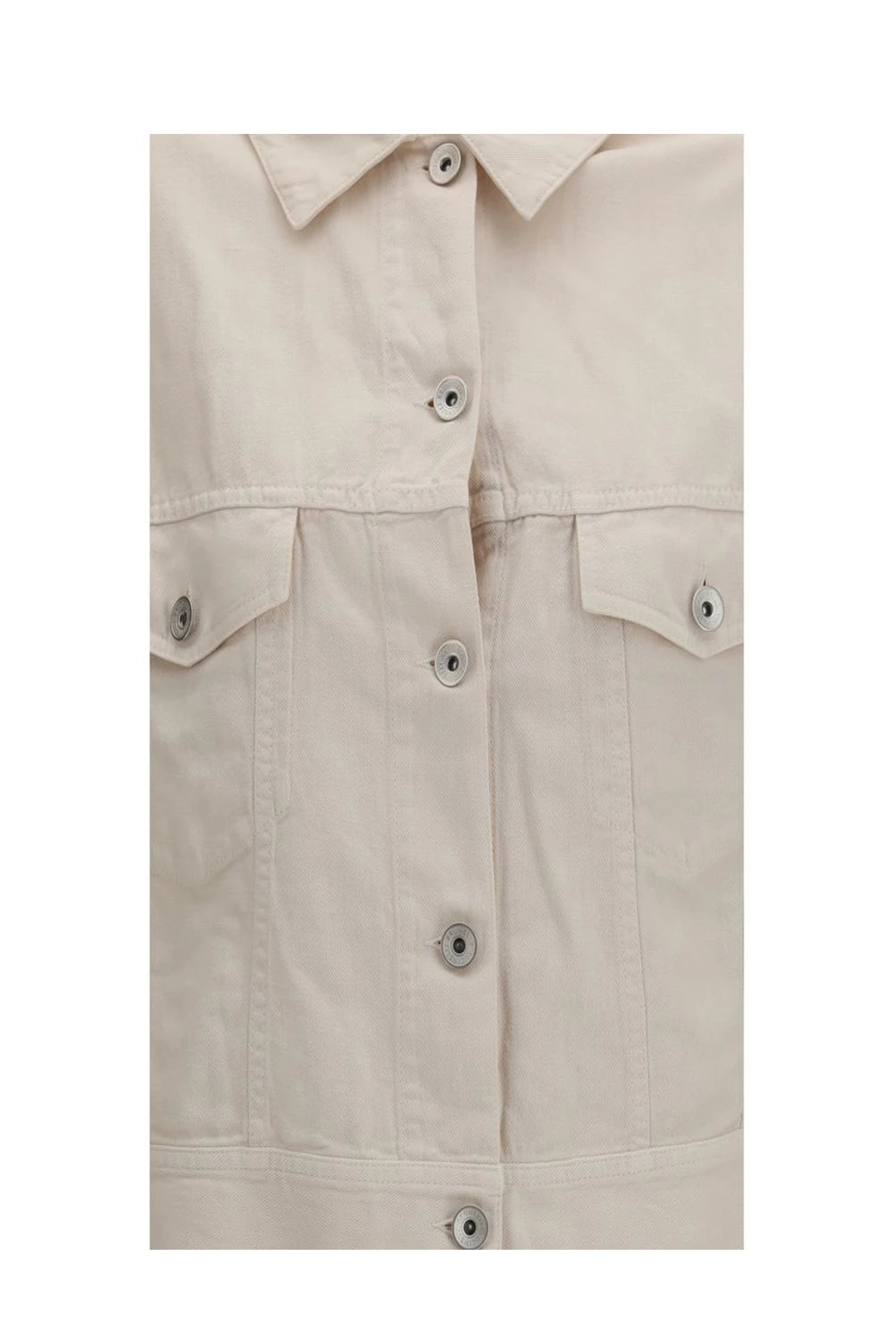 Brunello Cucinelli Trucker Jacket in white, Cotton — view 3