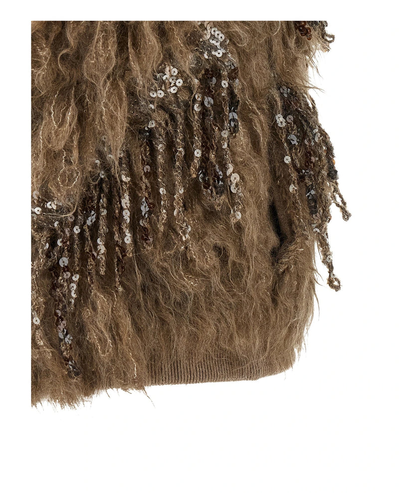 Brunello Cucinelli Vest in brown, Mohair Wool — view 4