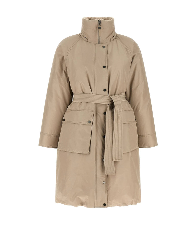 Brunello Cucinelli Wrap Coat in beige, Cotton — view 2