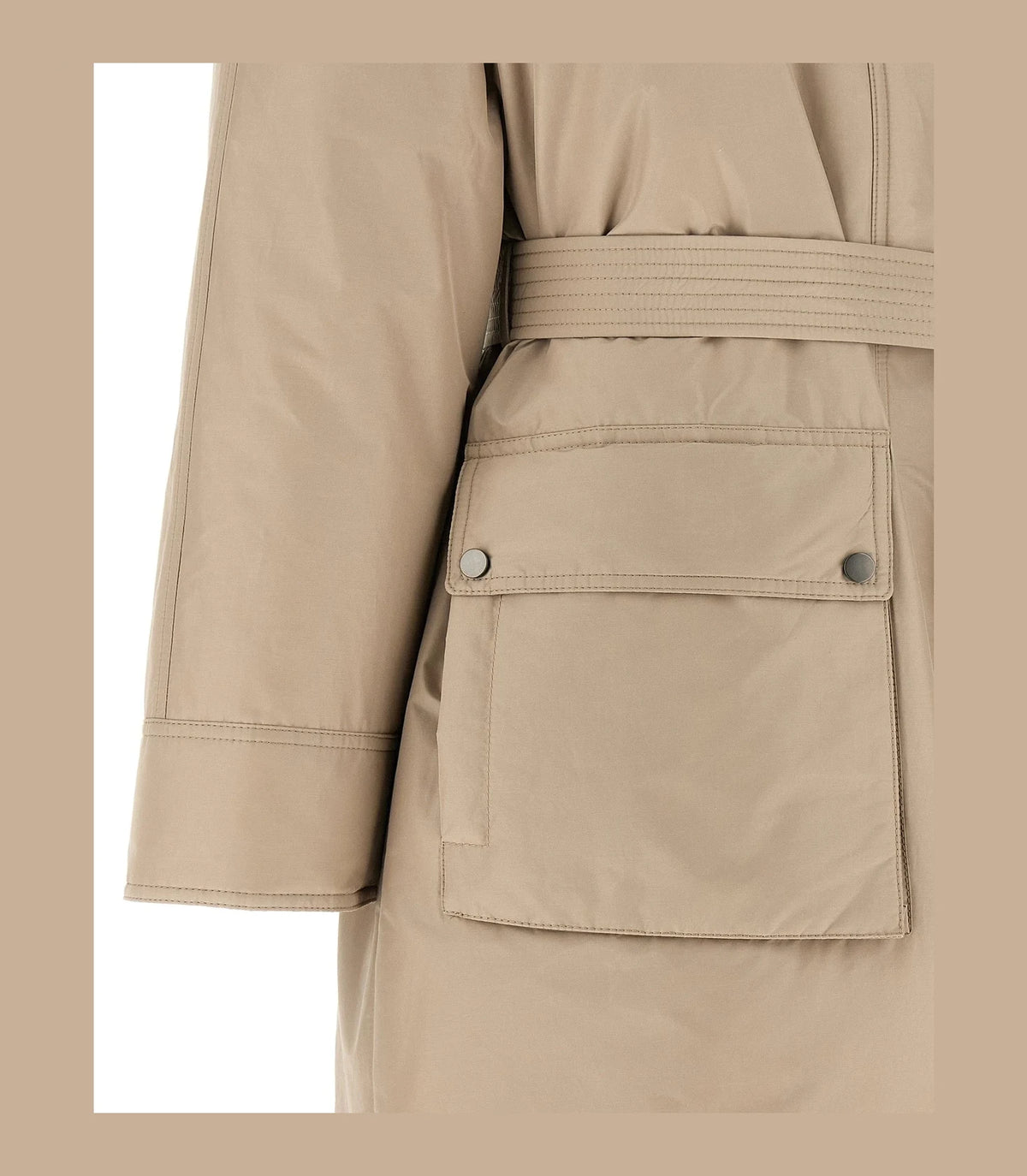 Brunello Cucinelli Wrap Coat in beige, Cotton — view 5