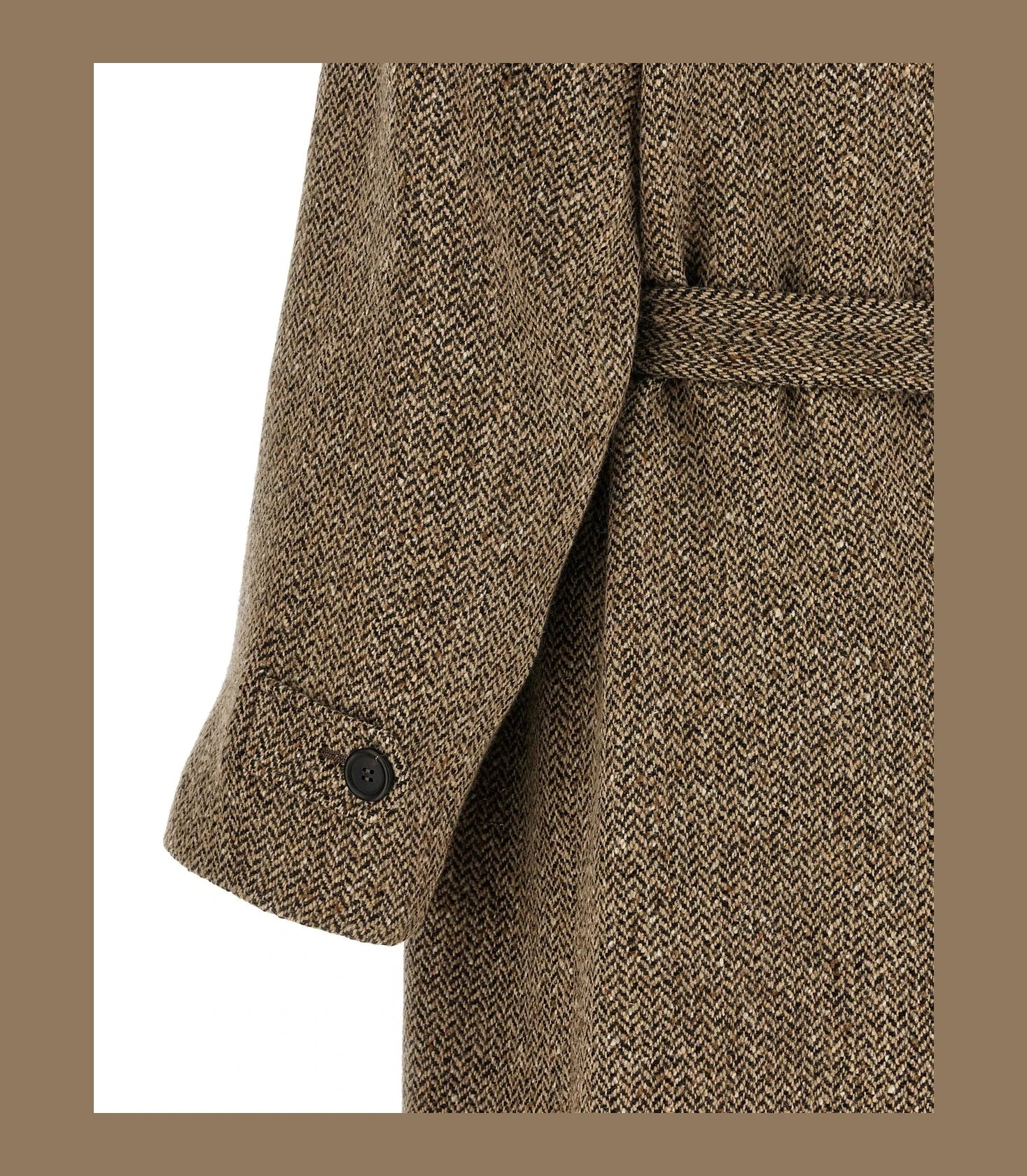 Brunello Cucinelli Wrap Coat in brown, Virgin Wool — view 4