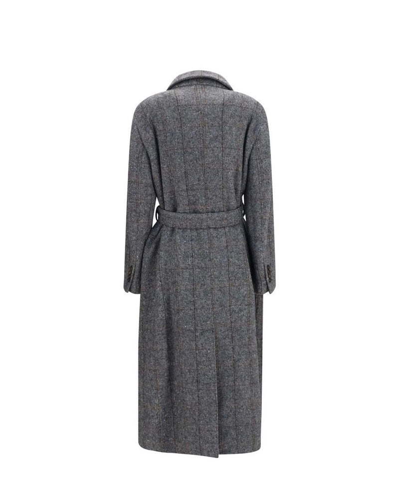 Brunello Cucinelli Wrap Coat in gray, Alpaca Vicugna — view 2