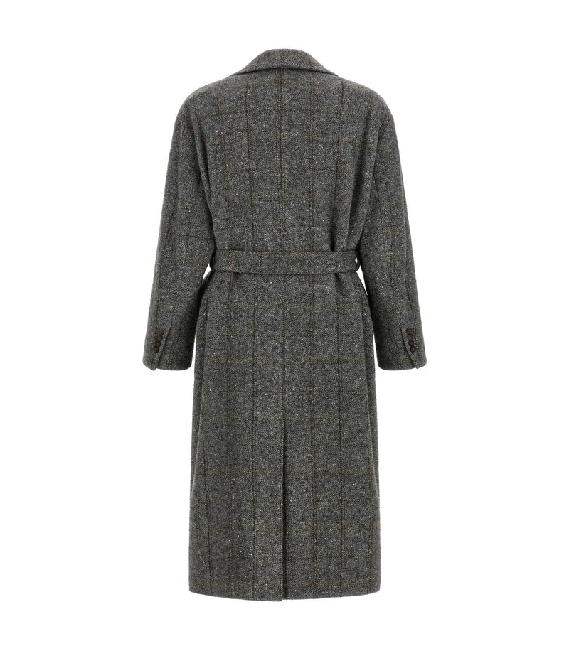 Brunello Cucinelli Wrap Coat in gray — view 2
