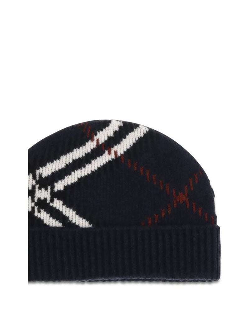 Burberry Beanie in navy, Kashmir — view 3