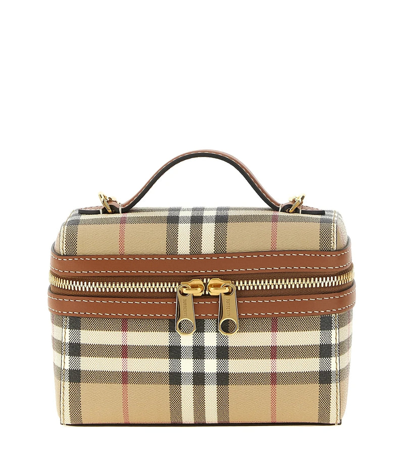 Burberry Makeup Bag in beige, Polyurethane
