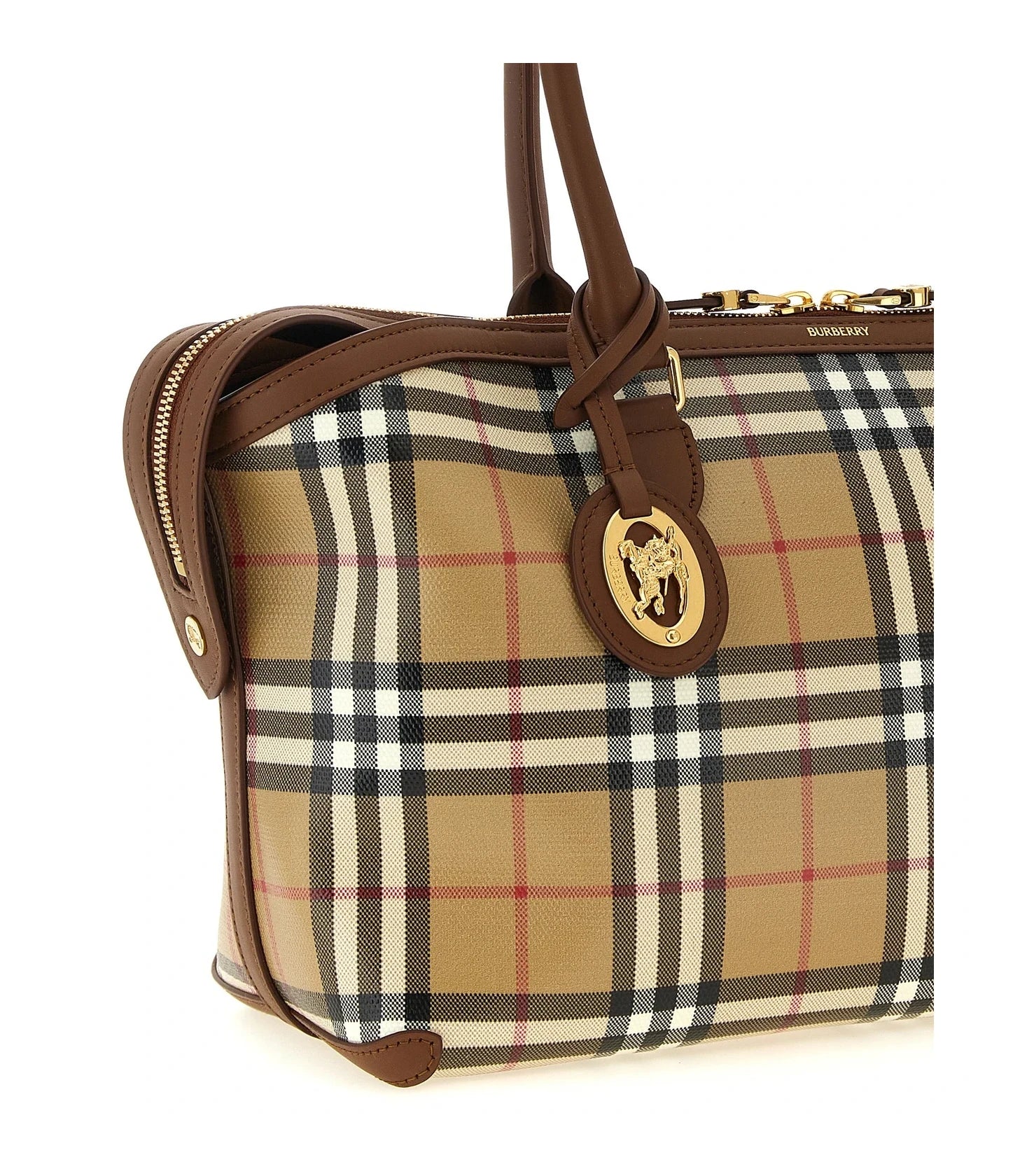 Burberry Satchel Bag in beige, Cotton — view 3