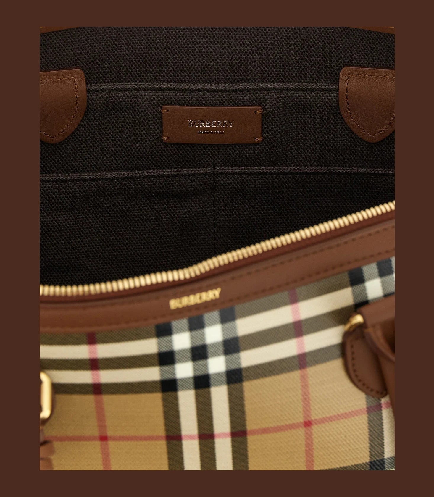 Burberry Satchel Bag in beige, Cotton — view 4