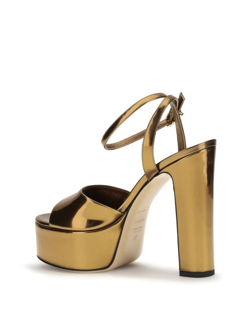 Casadei Sandals in gold, Polyester — view 3