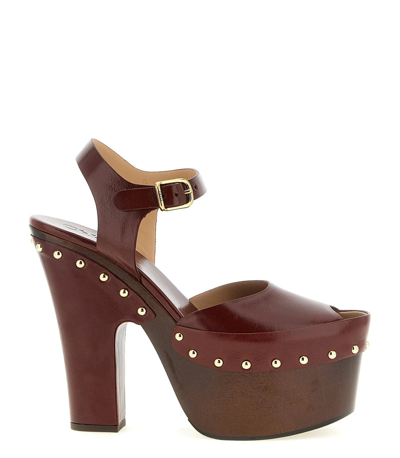 Chloé Sandals in red, Lamb Leather