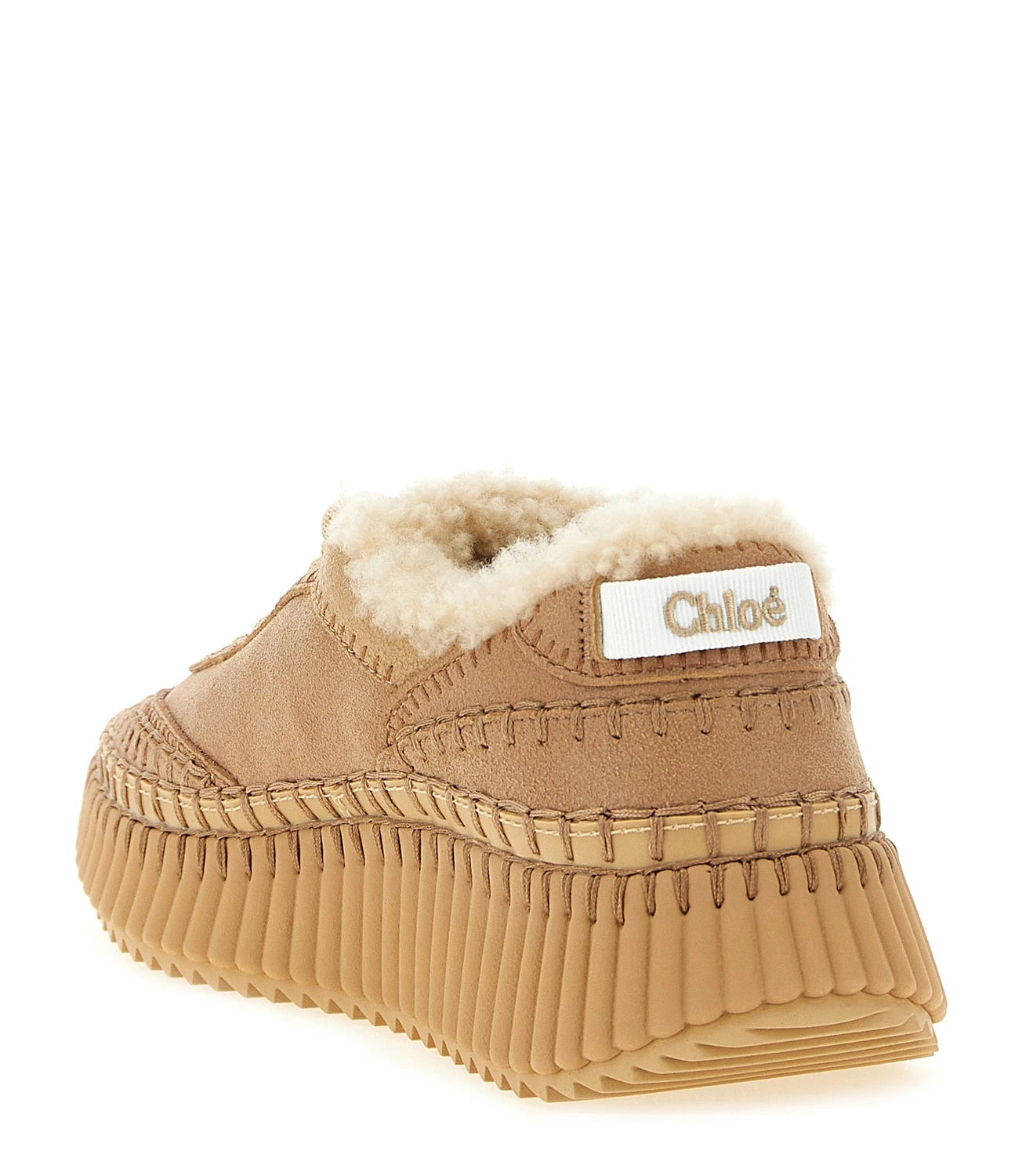 Chloé Sneakers in beige, Sheepskin Leather — view 3