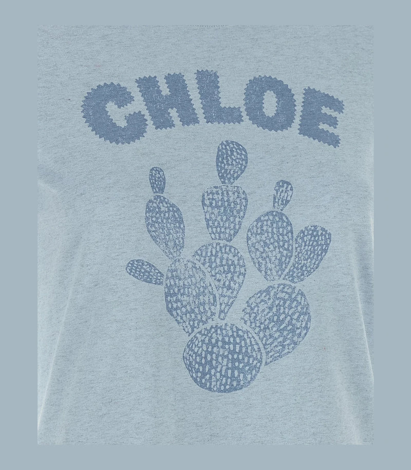 Chloé T-Shirt in blue, Cotton — view 4