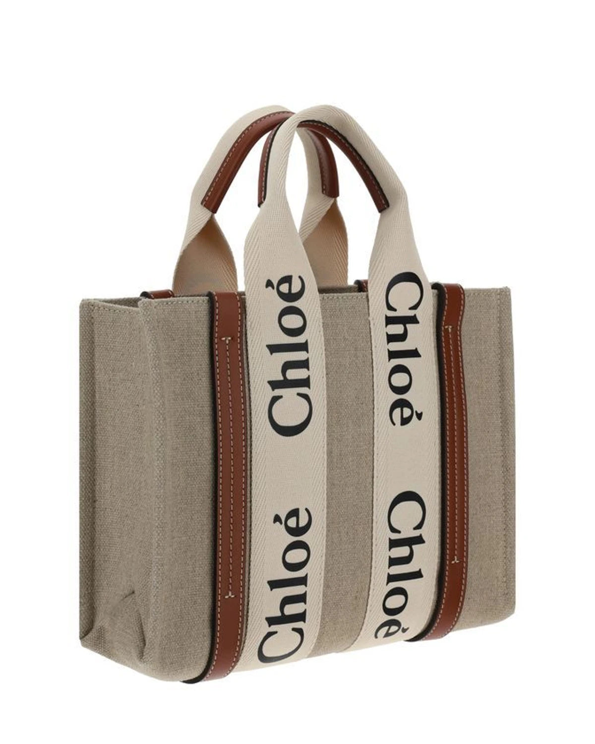 Chloé Tote Bag in brown, Linen — view 3