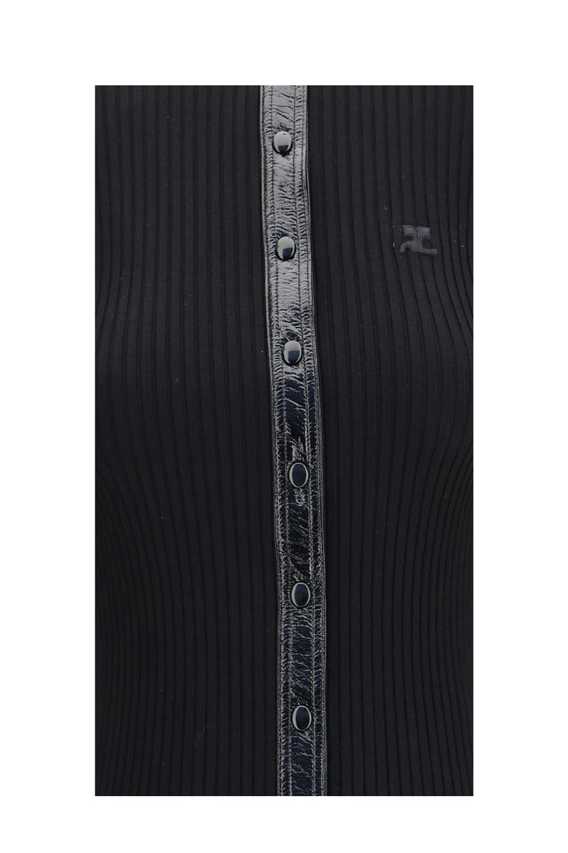 Courrèges Cardigan in black, Viscose — view 3