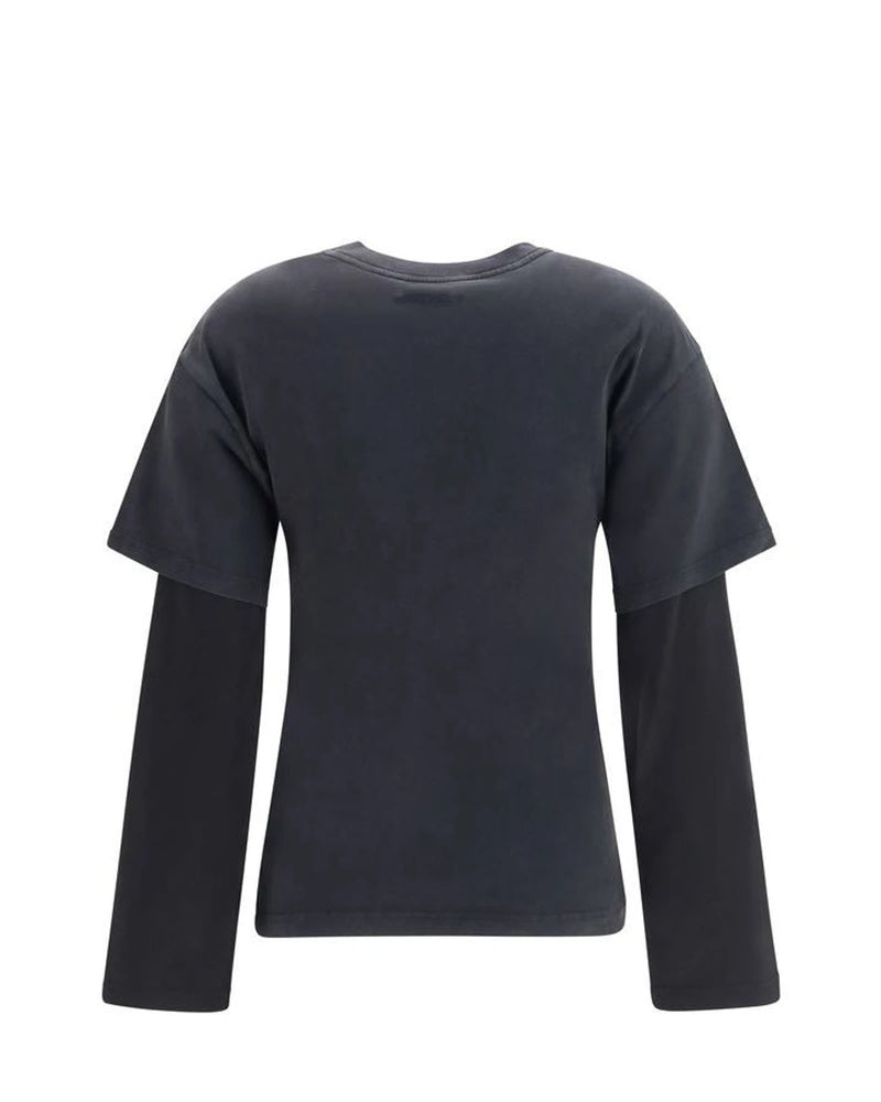 Courrèges T-Shirt in black, Cotton — view 2