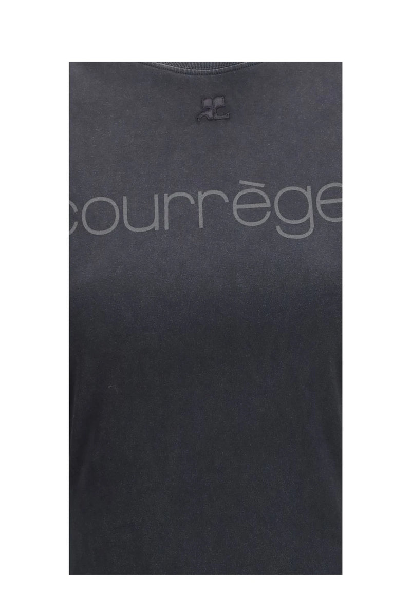 Courrèges T-Shirt in black, Cotton — view 3
