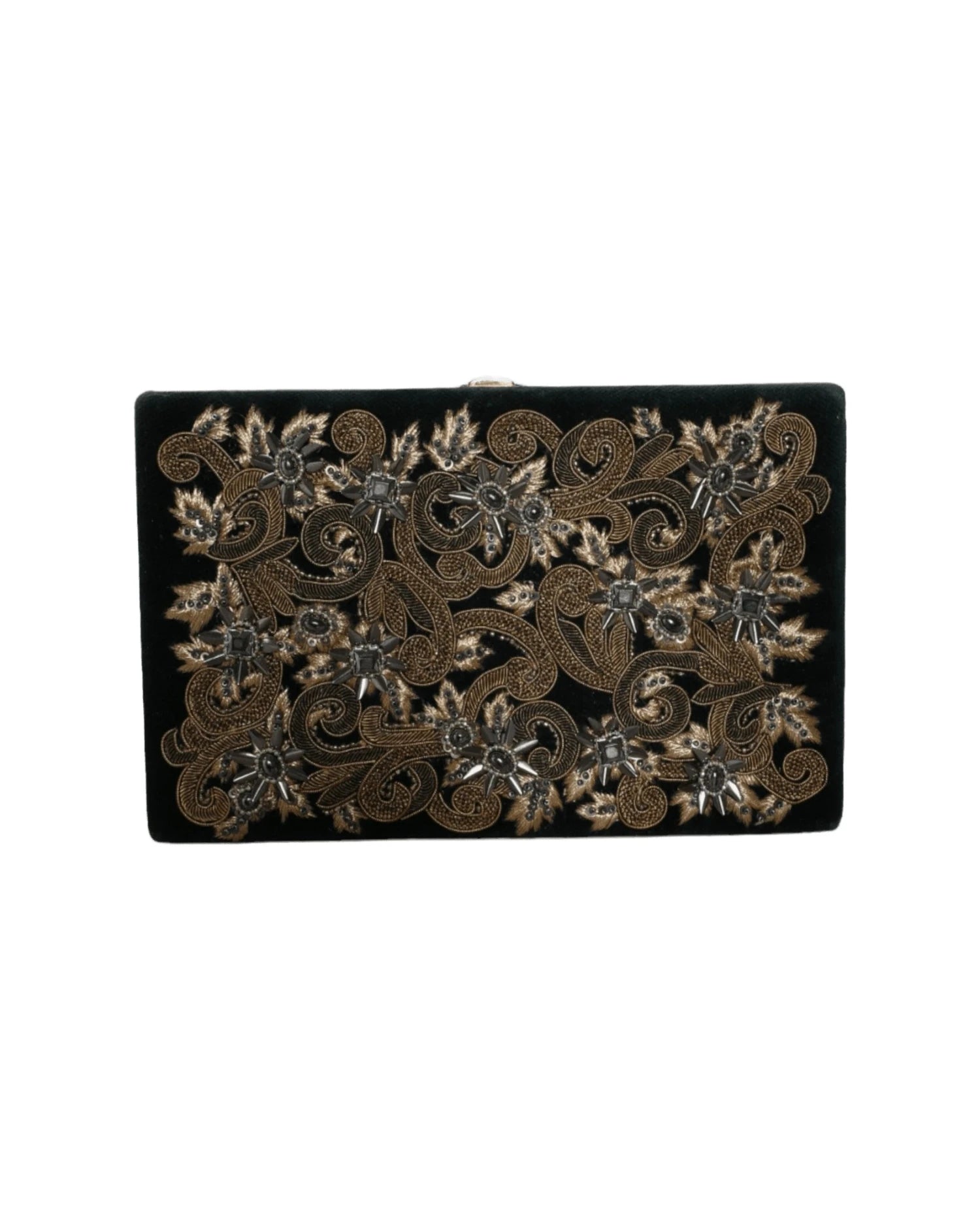 Dolce & Gabbana Black Velvet Frame Clutch Evening Party Purse Bag Clutch Bags
