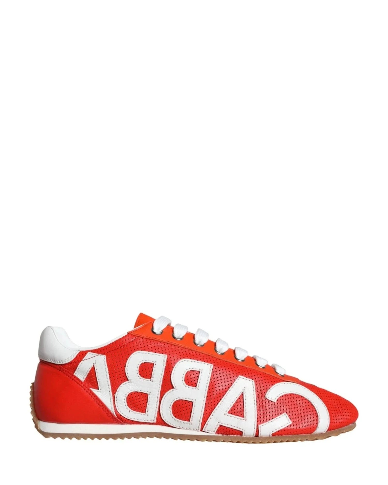 Dolce & Gabbana Red Leather Logo Casual Sneakers Shoes Sneakers