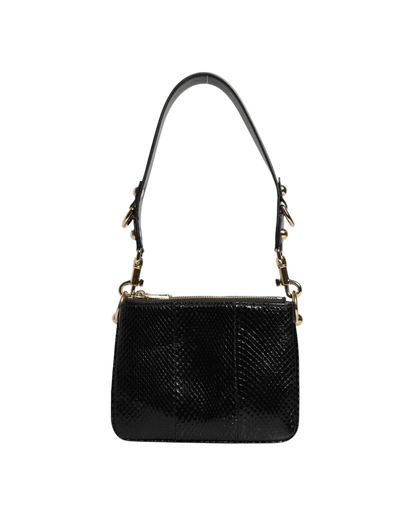 Dolce & Gabbana Black Leather Exotic Shoulder Sling Clutch Bag Shoulder Bags