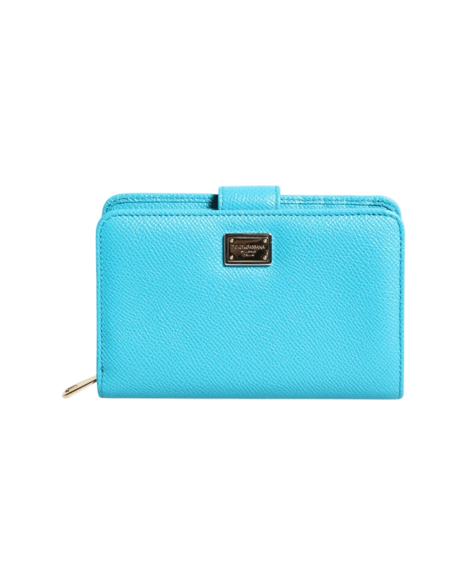 Dolce & Gabbana Light Blue Leather Bifold Continental Clutch Wallet Wallets