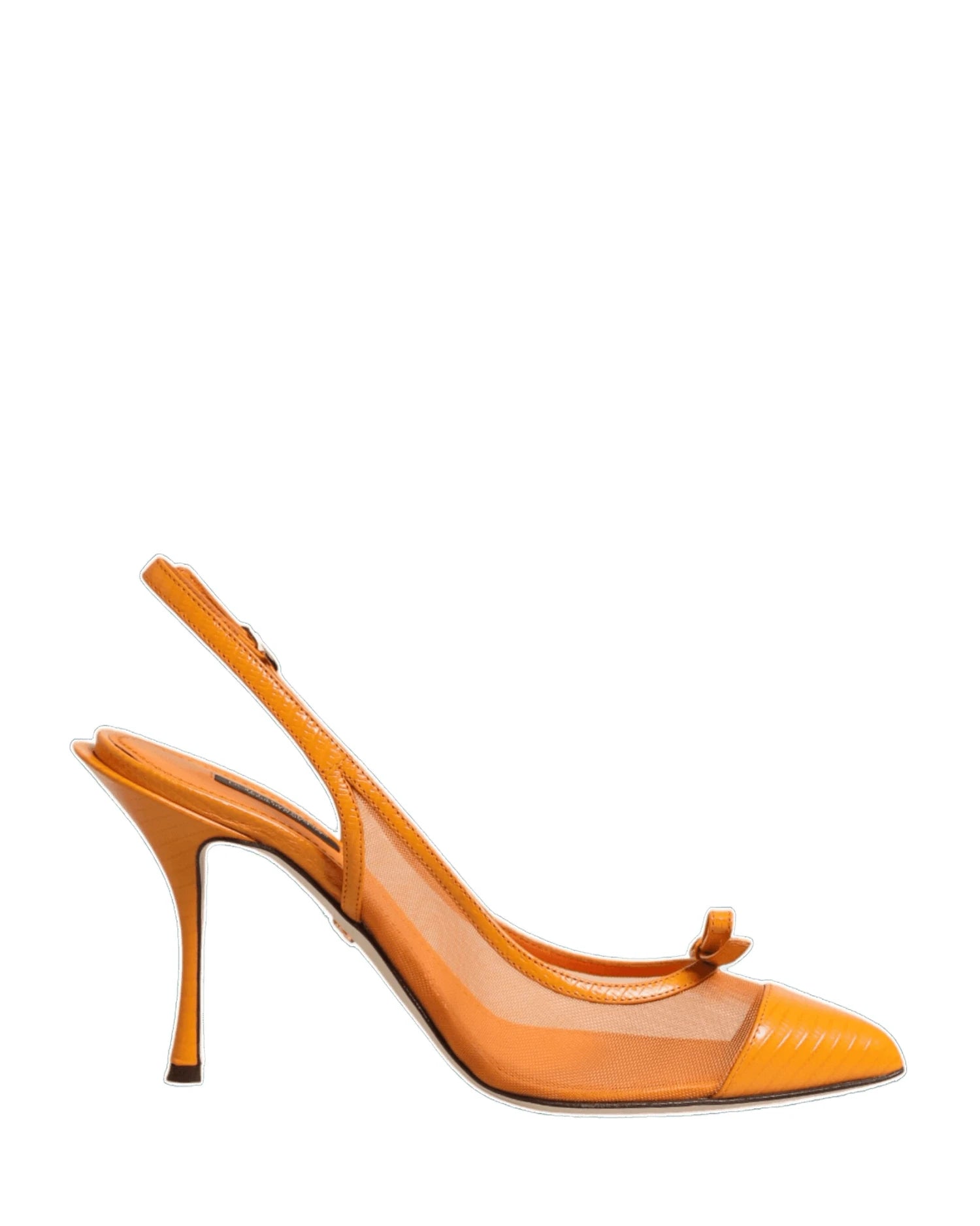 Dolce & Gabbana Orange Leather Mesh Heels