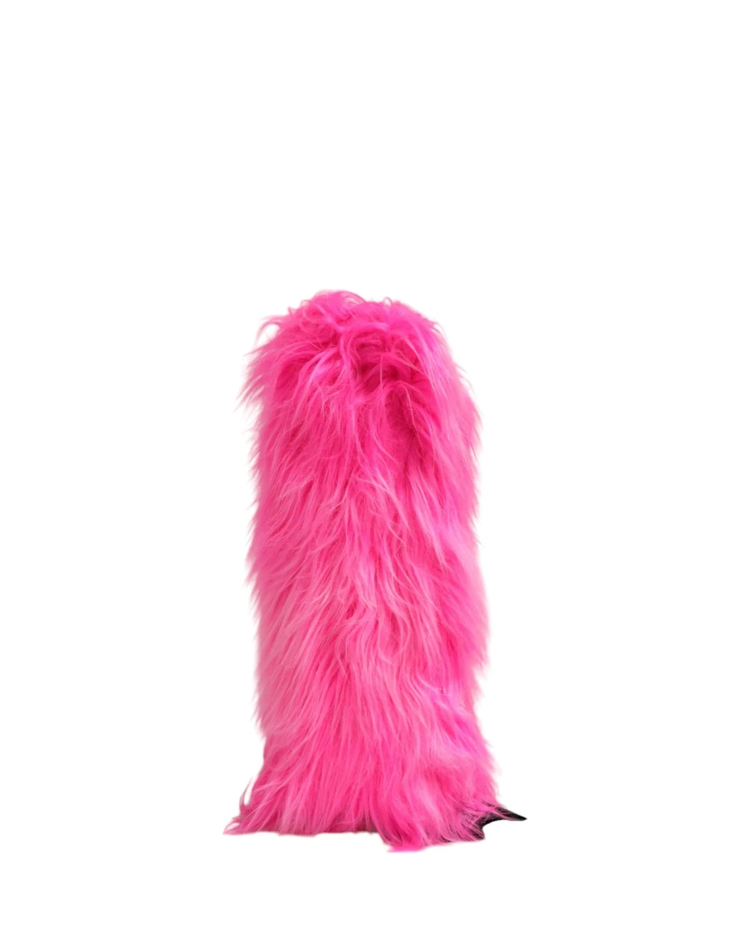 Dolce & Gabbana Pink Leather Faux Fur High Heels Boots Shoes 