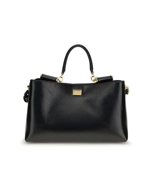 Dolce & Gabbana Black Calf Leather Bos Taurus Shoulder Bag 