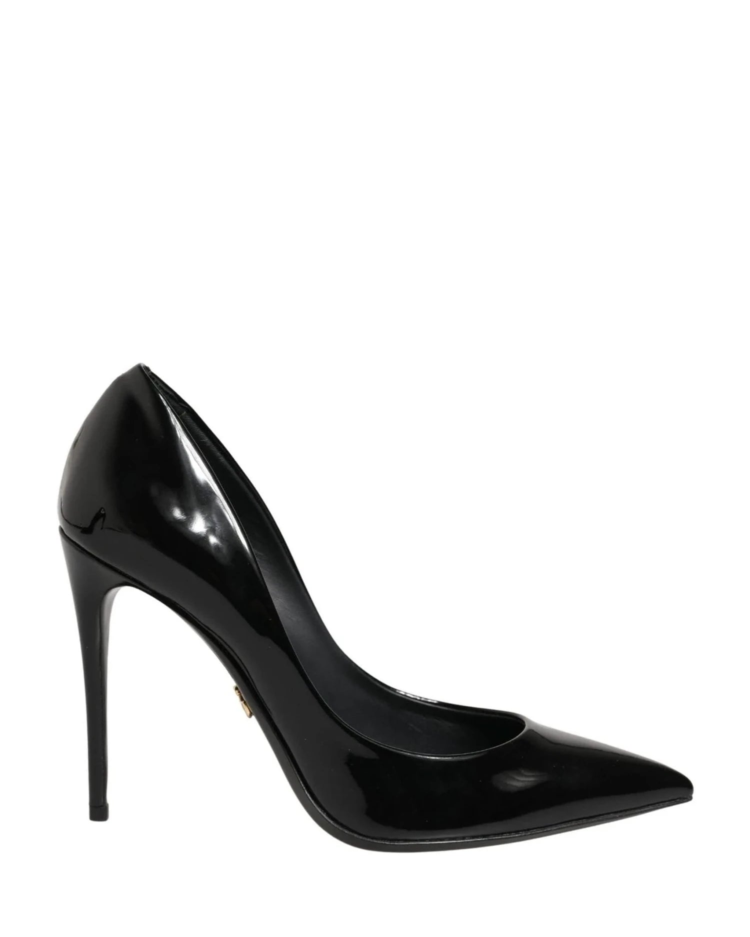 Dolce & Gabbana Black Leather Calf Stiletto Heels 