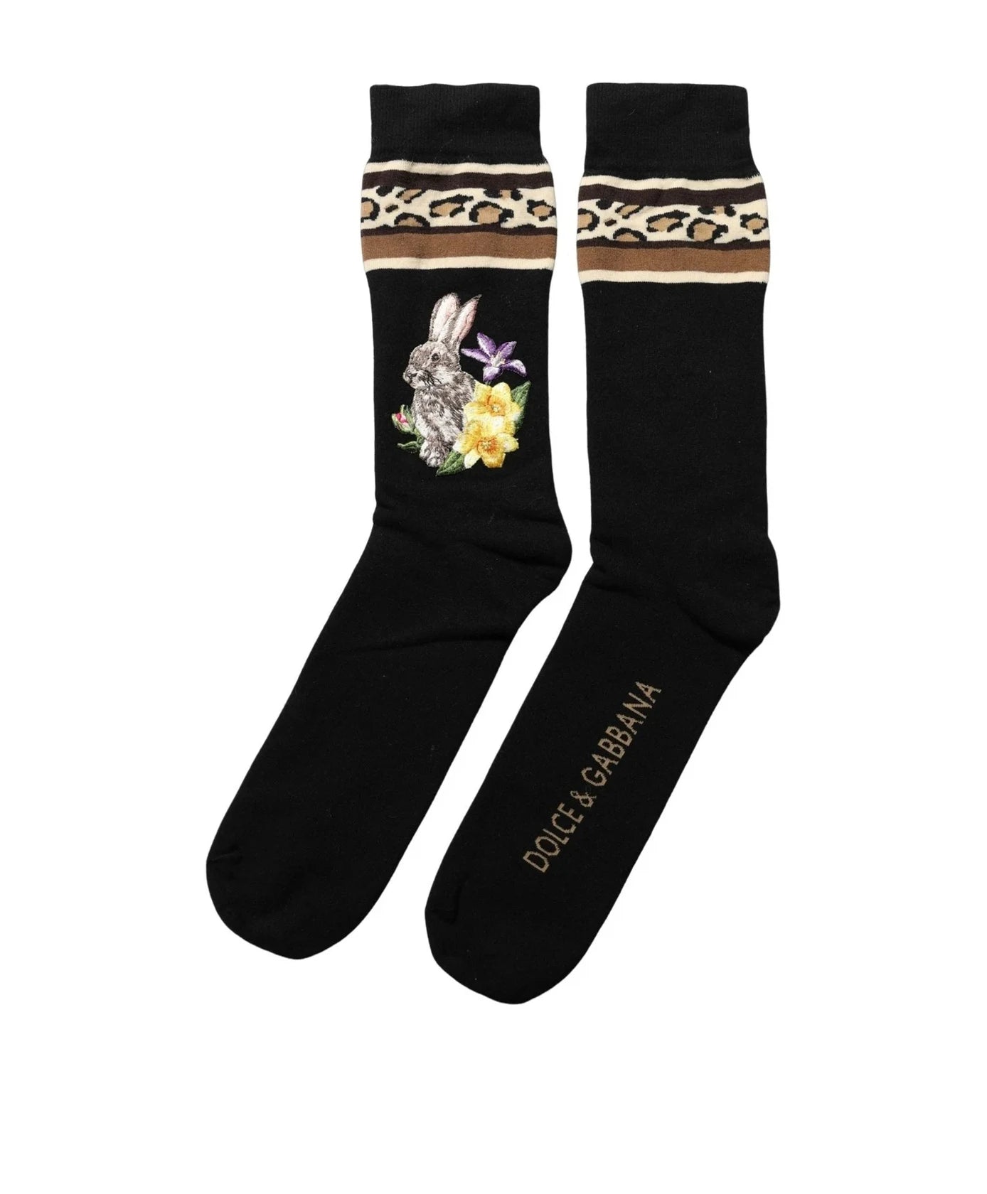 Dolce & Gabbana Crew Sock in black, Virgin Wool — view 4