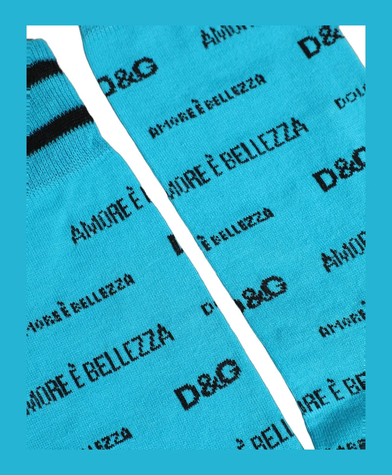 Dolce & Gabbana Crew Sock in blue, Cotton