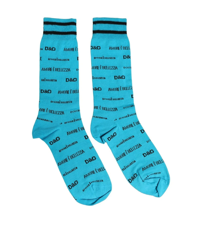 Dolce & Gabbana Crew Sock in blue, Cotton — view 4