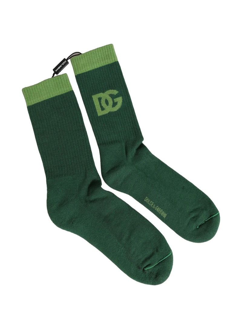 Dolce & Gabbana Crew Sock in green, Cotton — view 2