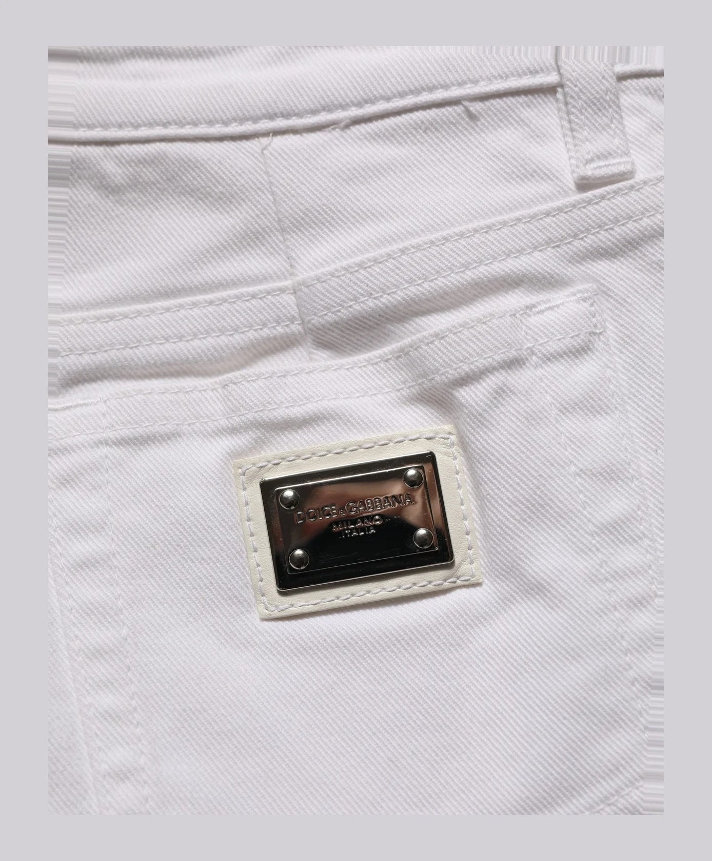 Dolce & Gabbana Denim Short in white, Cotton — view 8