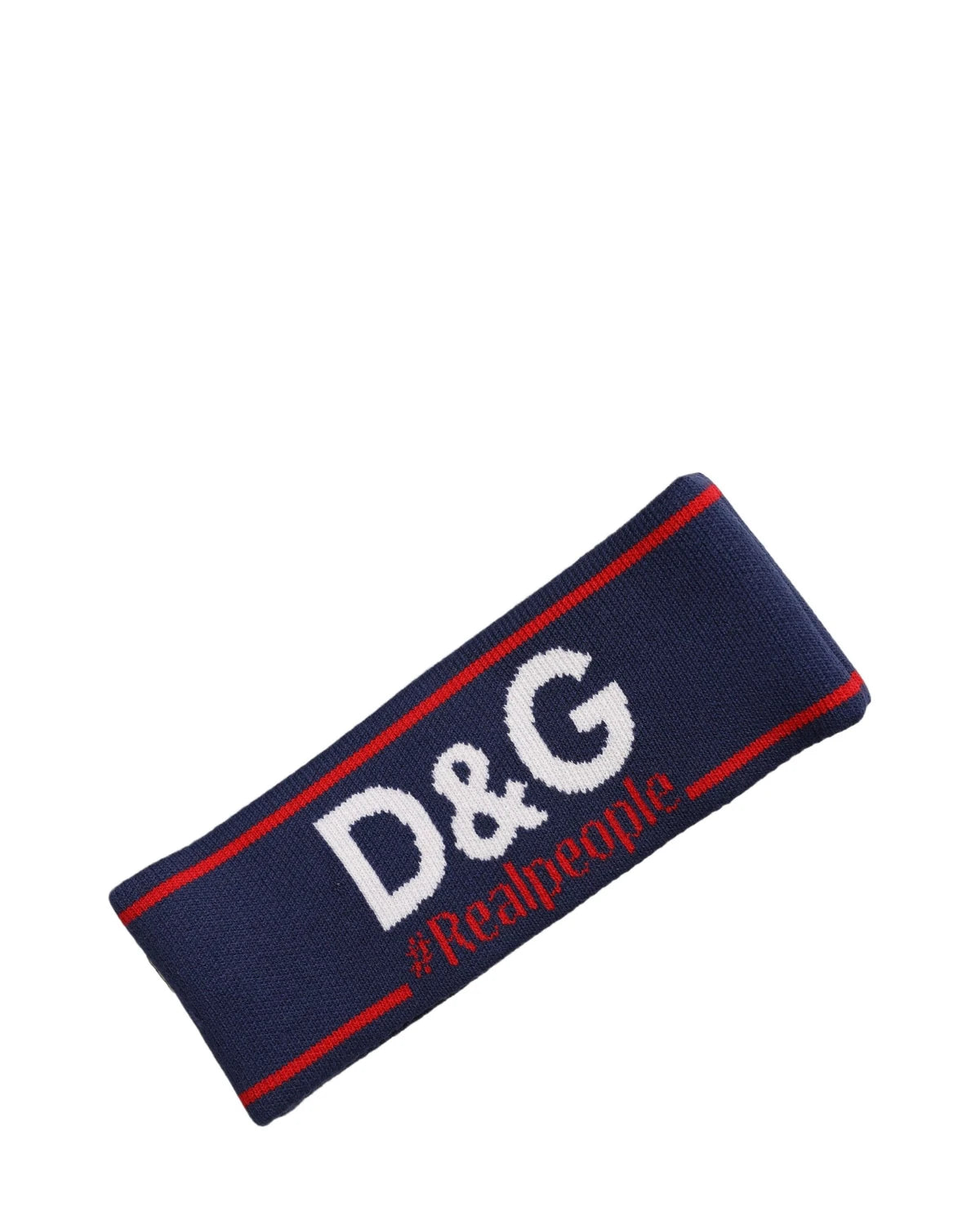Dolce & Gabbana Headband in navy, Virgin Wool — view 4