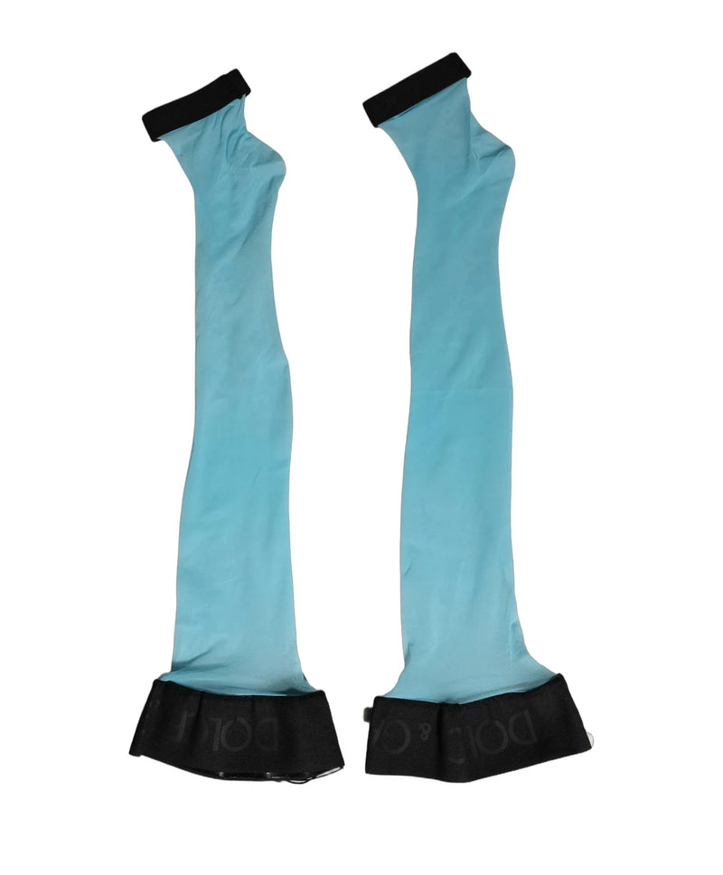Dolce & Gabbana Hold Up Sock in blue, Nylon — view 2