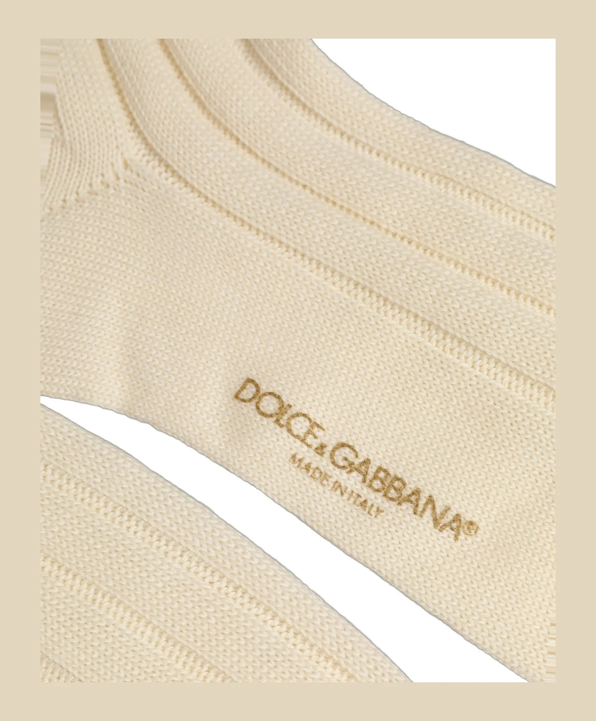 Dolce & Gabbana Knee Sock in beige, Wool