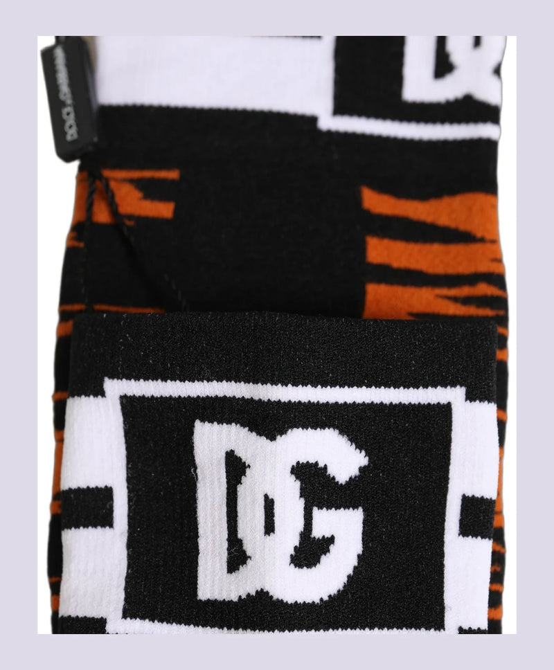 Dolce & Gabbana Knee Sock in black, Cotton