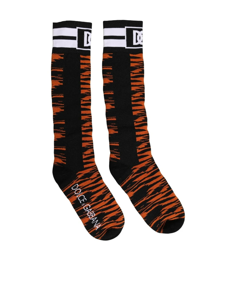 Dolce & Gabbana Knee Sock in black, Cotton — view 3