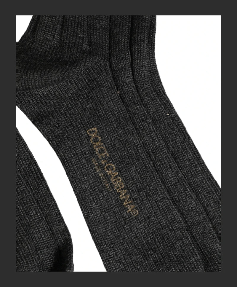 Dolce & Gabbana Knee Sock in gray, Wool