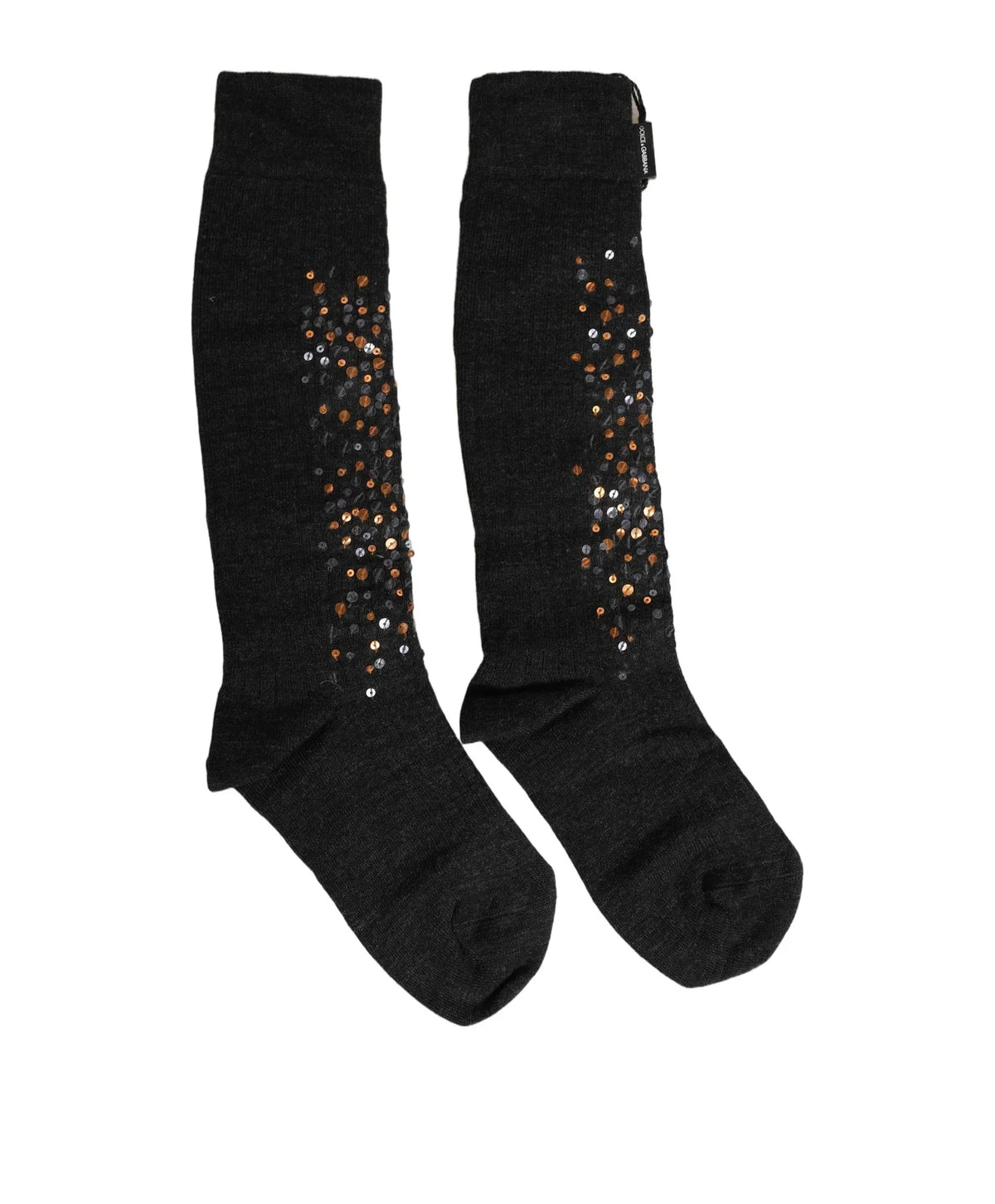Dolce & Gabbana Knee Sock in gray, Wool — view 3